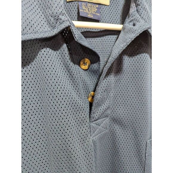 ExOfficio Men's Blue Mesh Short-Sleeve Polo Style Shirt Size L - Picture 7 of 7